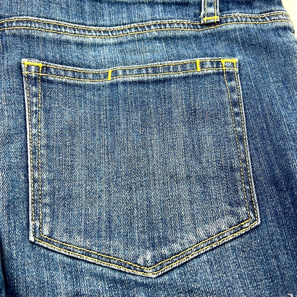 PAIGE Distressed Denim Shorts Raw Hem Folded Size 27 - Picture 6 of 12